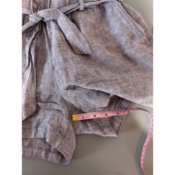 Rachel Roy linen shorts size M paper bag high waisted front tie elastic waist - Picture 8 of 8